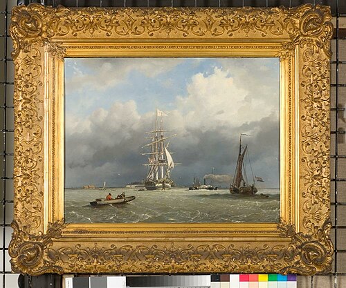 Nederlands koopvaardijfregat op het IJ, 1850, Willem Antonie van Deventer