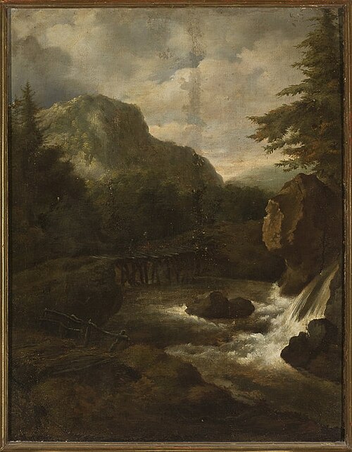 Waterfall in the mountains, , Jacob van Ruisdael