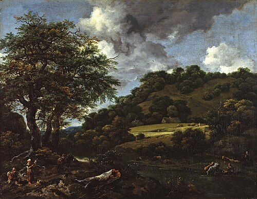 A Hilly Landscape with Tall Oaks, 1655, Jacob van Ruisdael
