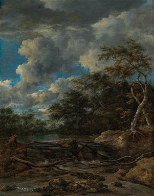 A wooded landscape with a waterfall, 1675, Jacob van Ruisdael