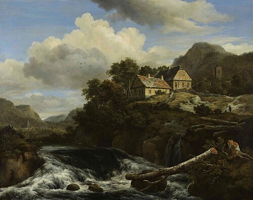 A waterfall, 1660, Jacob van Ruisdael