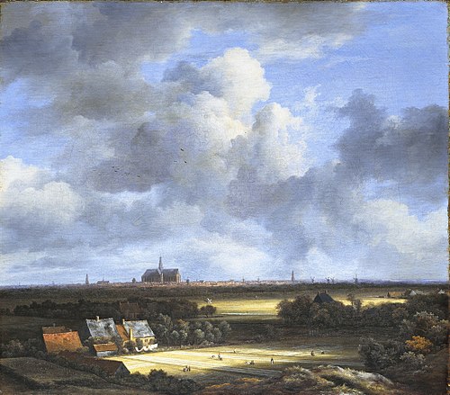 Vue de champs de blanchiment et Haarlem, 1670, Jacob van Ruisdael