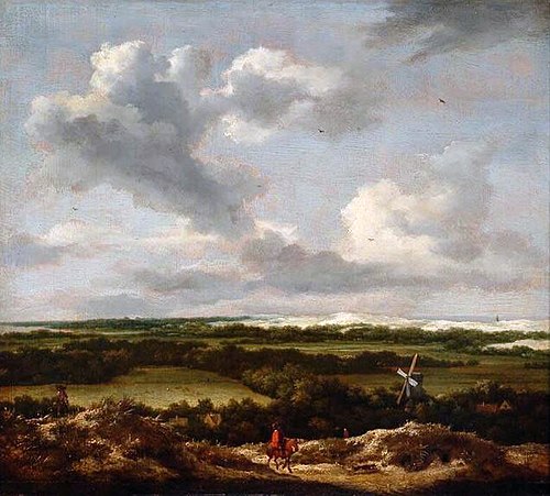 Dune Landscape with a Rabbit Hunt, 1650, Jacob van Ruisdael