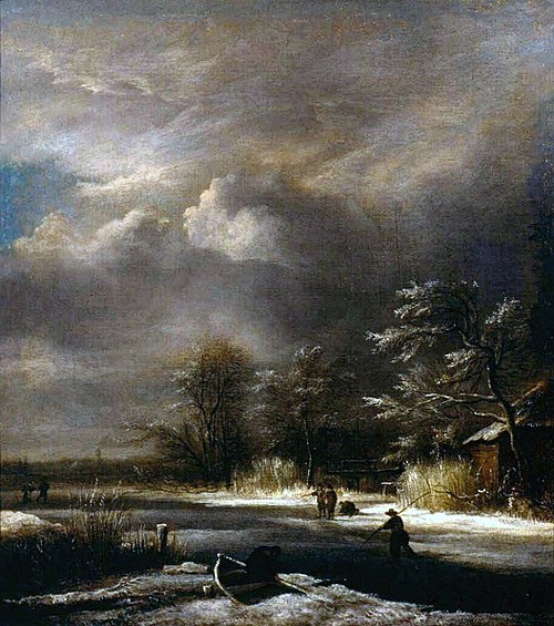 Winter Landscape with Skaters, 1667, Jacob van Ruisdael