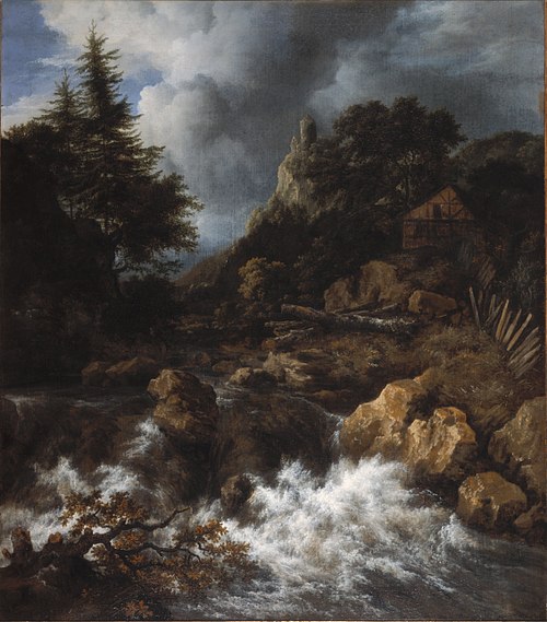 Cascade dans un paysage montagneux du nord, 1665, Jacob van Ruisdael