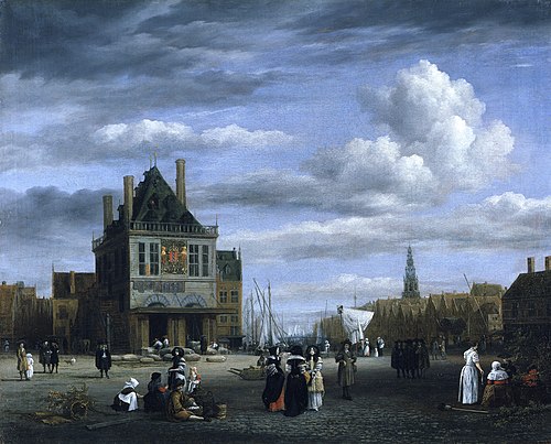 The Dam Square in Amsterdam with the Weigh House, 1675, Jacob van Ruisdael