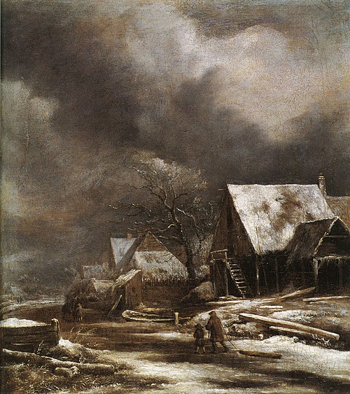 Un village en hiver, 1665, Jacob van Ruisdael