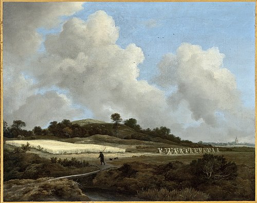Champs de céréales avec une ville au loin, 1660, Jacob van Ruisdael