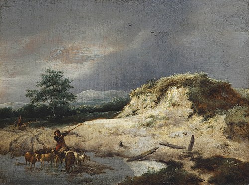 Dunes with a herdsman and his herd, 1650, Jacob van Ruisdael