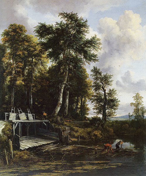 Paysage avec une porte écluse, 1660, Jacob van Ruisdael