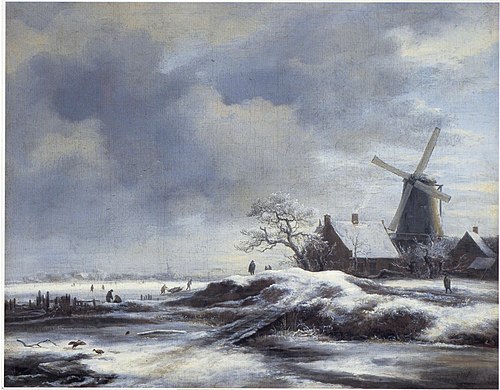 Winter Landscape with a windmill, 1670, Jacob van Ruisdael