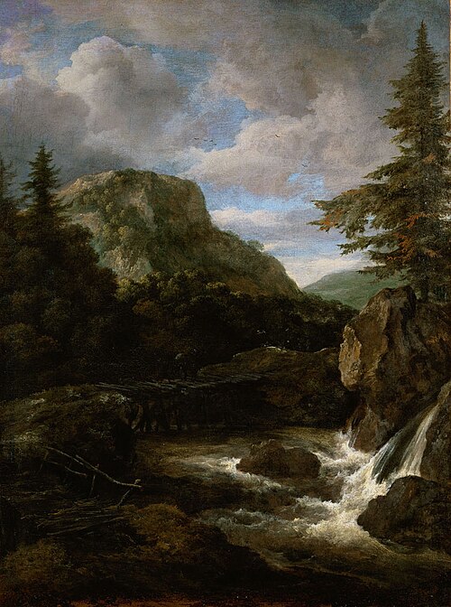 Mountain Landscape with Waterfall, 1670, Jacob van Ruisdael