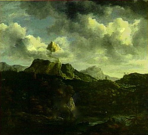 Mountain Landscape along a River, 1670, Jacob van Ruisdael