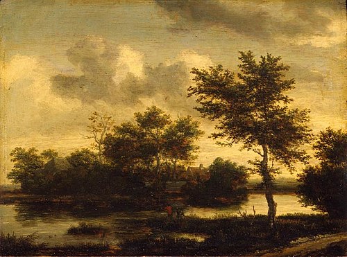 A river landscape with figures, 1655, Jacob van Ruisdael