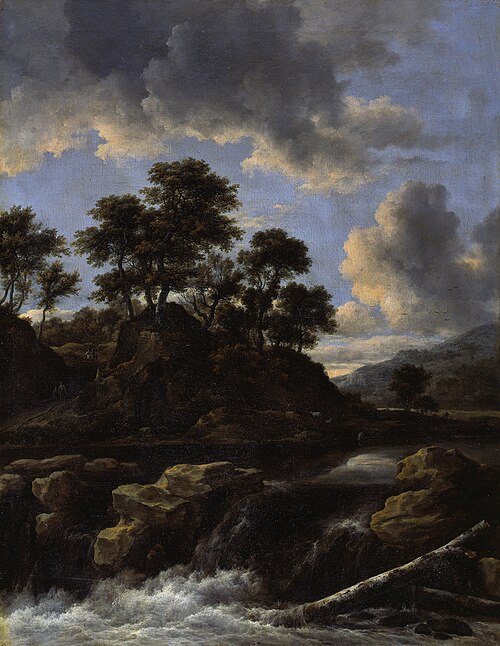Waterfall at sunset, 1660, Jacob van Ruisdael