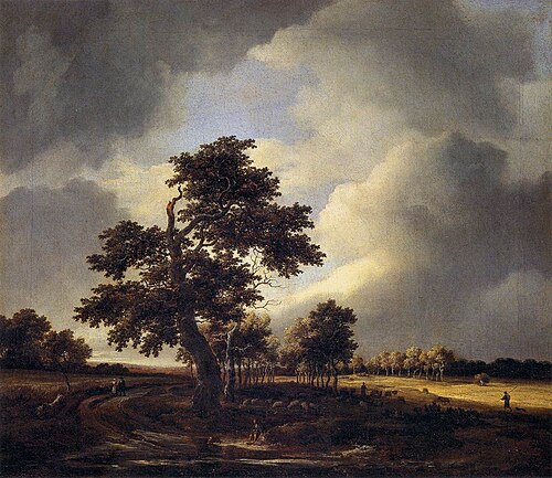 Country Road with Cornfields and Oak Tree, 1660, Jacob van Ruisdael
