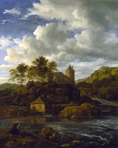 Castle and Watermill by a River, 1670, Jacob van Ruisdael