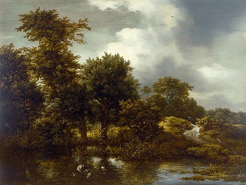 Un paysage boisé avec un étang, 1648, Jacob van Ruisdael