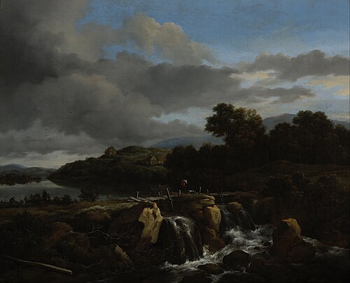 Paysage avec cascade, 1670, Jacob van Ruisdael