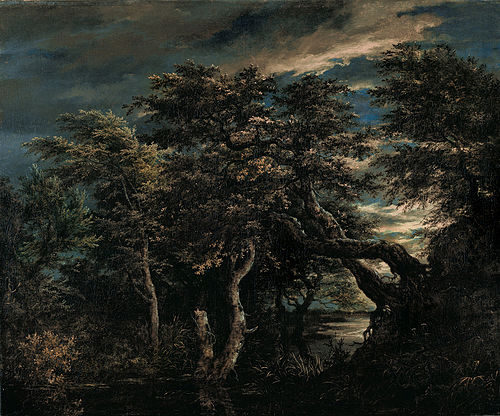 Marsh dans une forêt au crépuscule, 1660, Jacob van Ruisdael