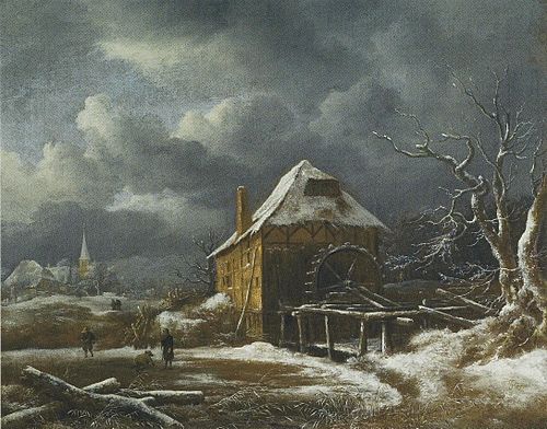 Winter Landscape with a Watermill, 1660, Jacob van Ruisdael