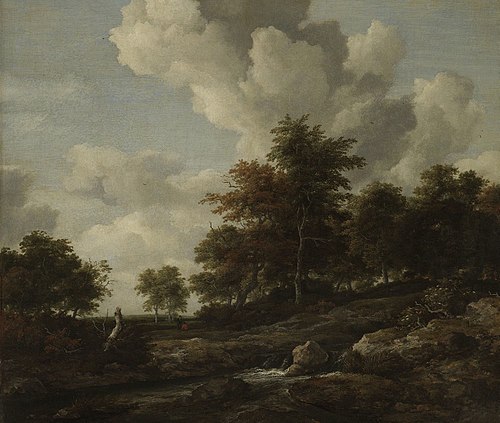 Wooded Landscape with a Rocky Stream, 1660, Jacob van Ruisdael