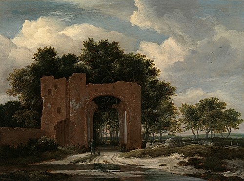 Ruins of the gate of Huis ter Kleef near Haarlem, 1650, Jacob van Ruisdael