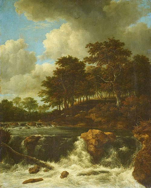 The Waterfall in front of the Wooded Slope, 1670, Jacob van Ruisdael