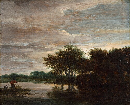 Woodland Scene with Lake, 1650, Jacob van Ruisdael