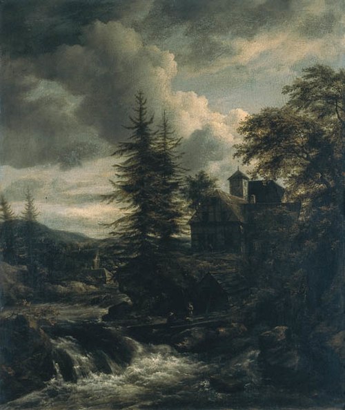 A Scandinavian Landscape with a Watermill, 1660, Jacob van Ruisdael