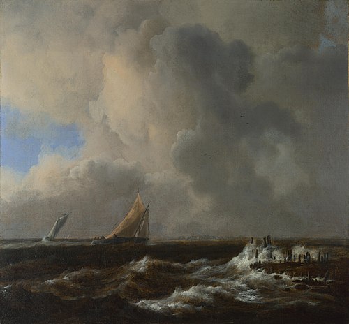 Vessels in a fresh breeze, 1660, Jacob van Ruisdael