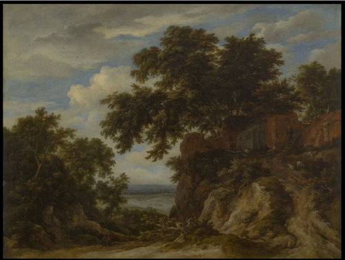 A Rocky Landscape with Great Oaks, 1655, Jacob van Ruisdael