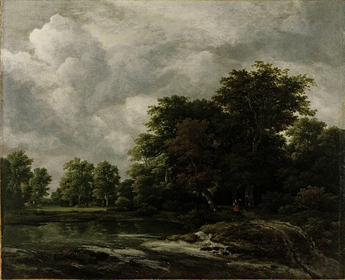 Wooded Landscape with Travellers, 1650, Jacob van Ruisdael
