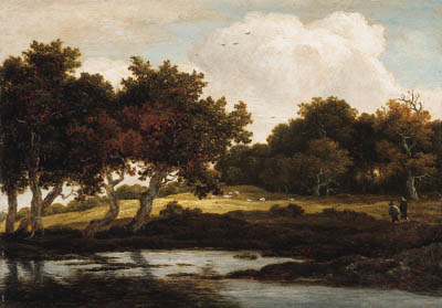 A Wooded Landscape with Travellers on a Track by a Pool, 1649, Jacob van Ruisdael