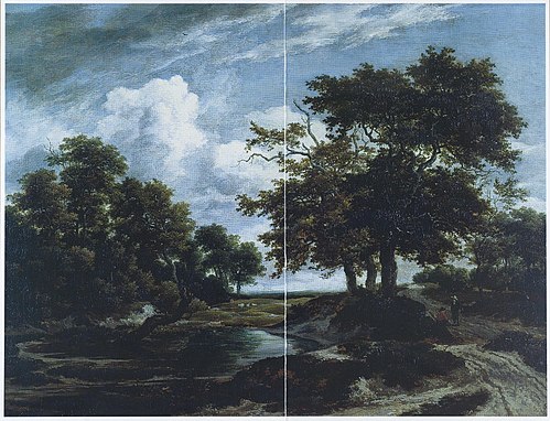 Wooded Landscape with a Pond and Shepherds, 1650, Jacob van Ruisdael