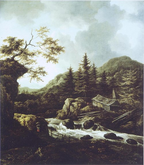 Mountainous landscape with a torrent, 1660, Jacob van Ruisdael
