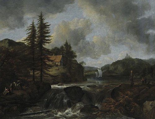 Norwegian Landscape with Waterfall, 1670, Jacob van Ruisdael