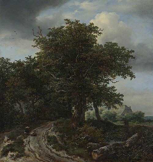 A Road winding between Trees towards a Distant Cottage, 1647, Jacob van Ruisdael