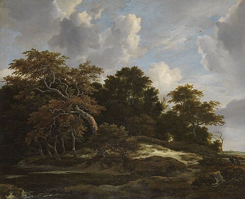 Waldlandschaft mit Hasenjagd, 1657, Jacob van Ruisdael