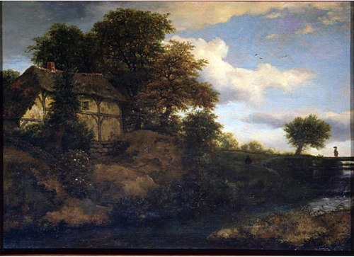 View of a Cottage on a Hill, 1650, Jacob van Ruisdael