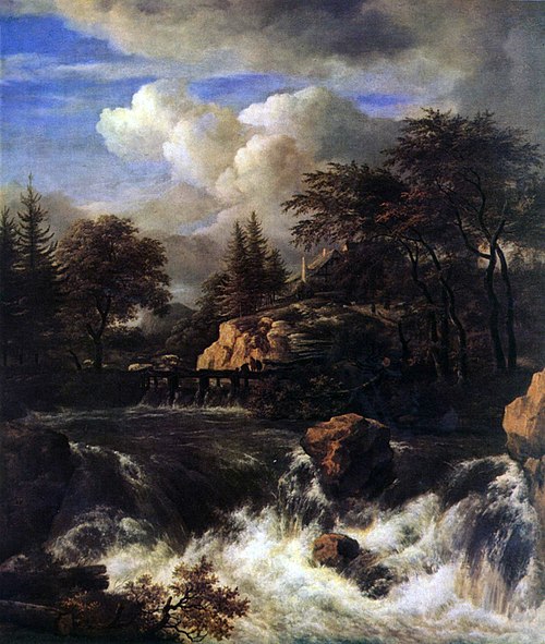 A Waterfall in a Rocky Landscape, 1660, Jacob van Ruisdael