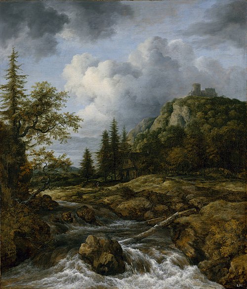 The Waterfall before the Mountain Castle, 1667, Jacob van Ruisdael