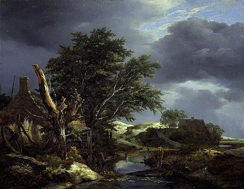 Landscape with a Blasted Tree near a House, 1645, Jacob van Ruisdael