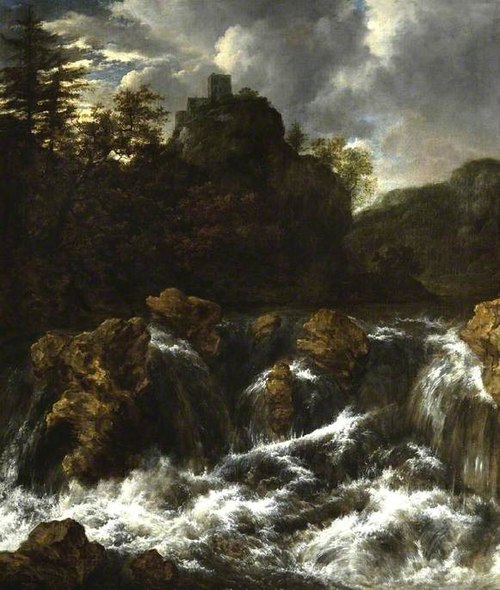 Landscape with waterfall, 1660, Jacob van Ruisdael