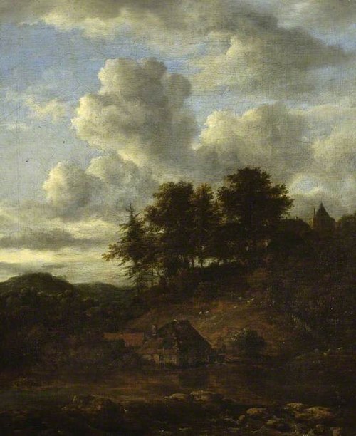 Landscape with river and pines, 1660, Jacob van Ruisdael