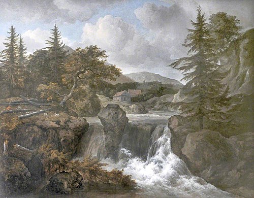 Landscape with Waterfall, 1665, Jacob van Ruisdael