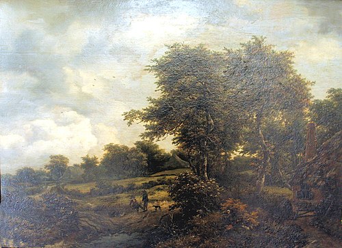 Landscape with Thatched Cottages and Thicket, 1665, Jacob van Ruisdael