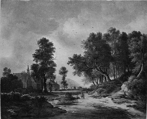 The Entrance to a Village, 1670, Jacob van Ruisdael