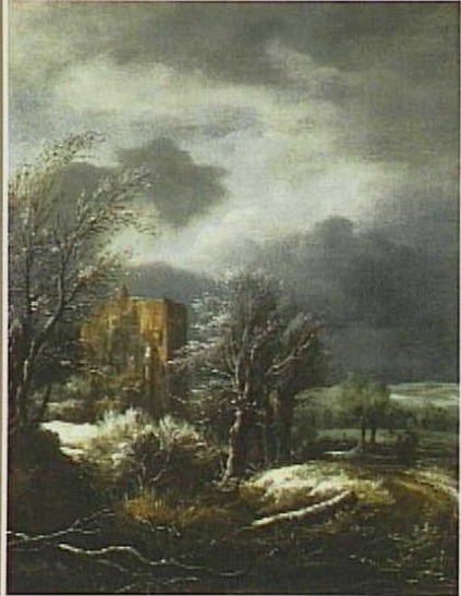 Winter Landscape with the Ruins of Brederode, 1665, Jacob van Ruisdael