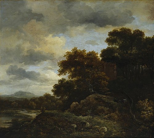 Landscape with Wooded Hill, 1654, Jacob van Ruisdael
